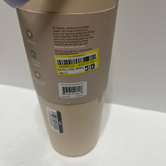 New! Owala Beige insulated Water Bottle with Built-in Straw - Picture 4 of 4